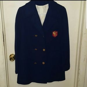 NAVY VINTAGE BLAZER CARLTON DEB UNION MADE ANCHOR